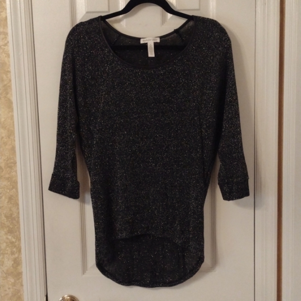 Ambiance Apparel Women's Black and Silver Size Small Top Gently Used